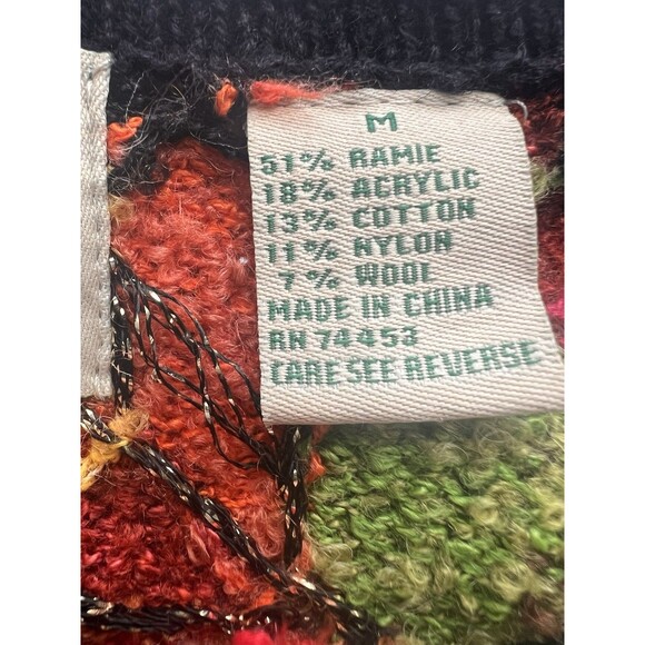 Design Options By Philip And Jane Gordon Fall Leaf Cardigan Sweater Medium Warm - Picture 9 of 13